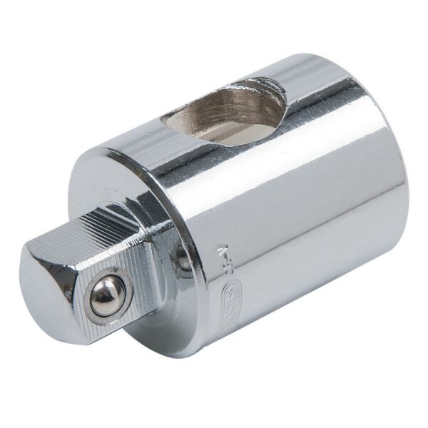 KS TOOLS 918.3807-E 3/8" CHROMEplus Gleitstück/Reduzieradapter, 1/2"F x 3/8"M, auf Hänger