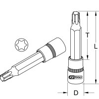 KS TOOLS 918.1646 1/2&quot; CHROMEplus Bit-Stecknuss Torx, lang, T40