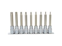 KS TOOLS 918.1890 1/2&quot; CHROMEplus Bit-Stecknuss-Satz Torx, Bohrung, lang, 9-tlgTB20-TB60