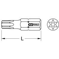 KS TOOLS 918.3605 1/4&quot; TORSIONpower Bit Torx, 25mm, TB10, mit Bohrung