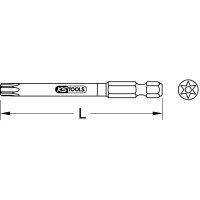 KS TOOLS 918.3650 1/4&quot; TORSIONpower Bit Torx, 75mm, TB10, mit Bohrung