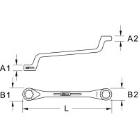 KS TOOLS 963.7476 BRONZEplus Doppel-Ringschl&uuml;ssel gekr&ouml;pft 2.1/4x2.7/16&quot;