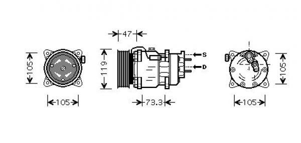 Kompressor, Klimaanlage für PEUGEOT 206 Schrägheck (2A/C)