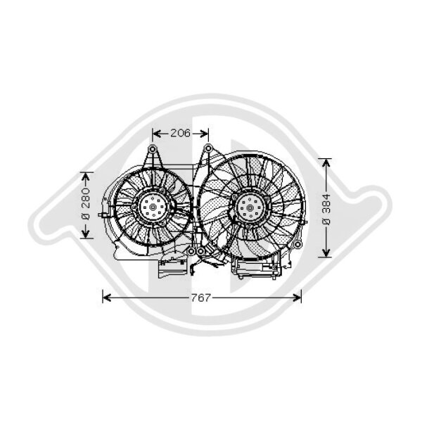 Lüfter, Motorkühlung links für AUDI A4 B6 (8E2)