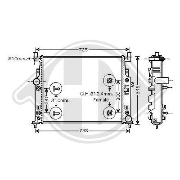 Kühler, Motorkühlung  für MERCEDES-BENZ R-CLASS (W251, V251)