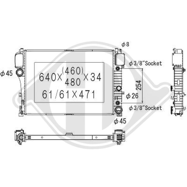 Kühler, Motorkühlung  für MERCEDES-BENZ S-CLASS (W221, V221)