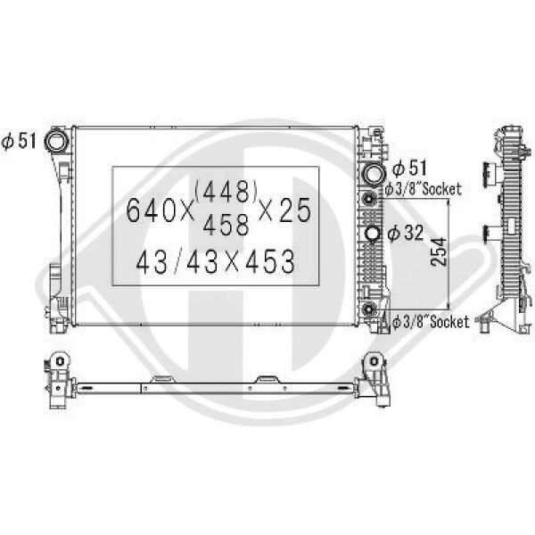 Kühler, Motorkühlung  für MERCEDES-BENZ C-CLASS T-Model (S204)