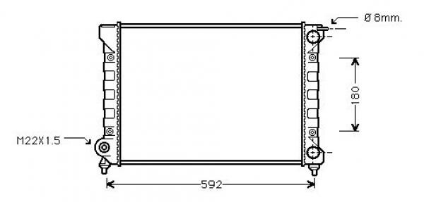 Kühler, Motorkühlung für VW GOLF I Cabriolet (155)