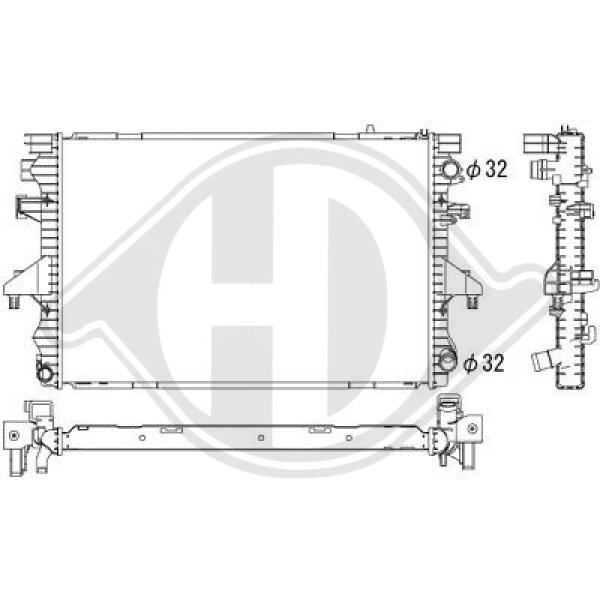 Kühler, Motorkühlung für VW MULTIVAN T5 (7HM, 7HN, 7HF, 7EF, 7EM, 7EN)