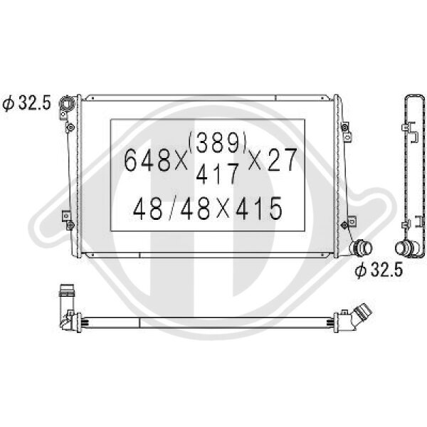 Kühler, Motorkühlung für VW CADDY III Kasten/Großraumlimousine (2KA, 2KH, 2CA, 2CH)