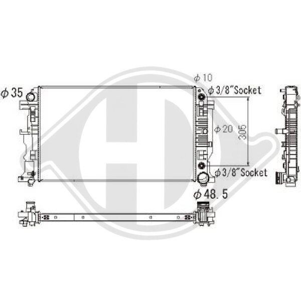 Kühler, Motorkühlung  für MERCEDES-BENZ SPRINTER 3,5-t Bus (B906)