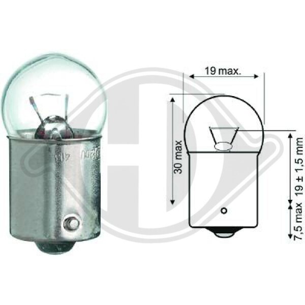 Glühlampe, Blinkleuchte hinten oben seitlicher Einbau vorne für
