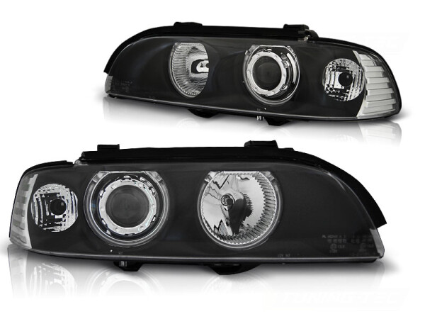 CCFL Angel Eyes Scheinwerfer Set für BMW E39 09.95-06.03 Schwarz