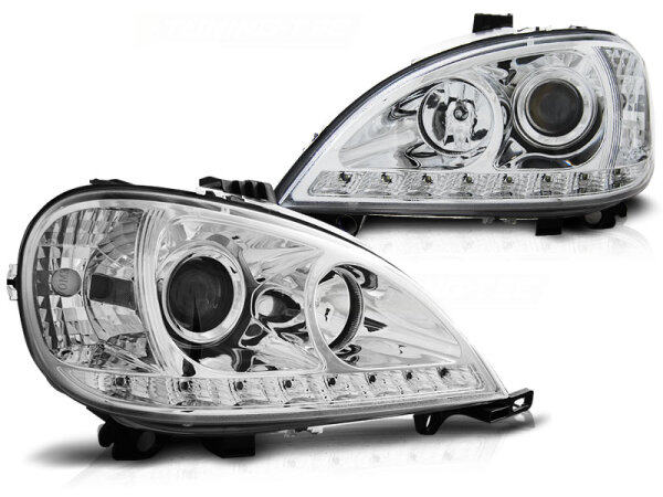 Scheinwerfer Set für MERCEDES W163 ML M-Klasse 03.98-08.01 Chrome