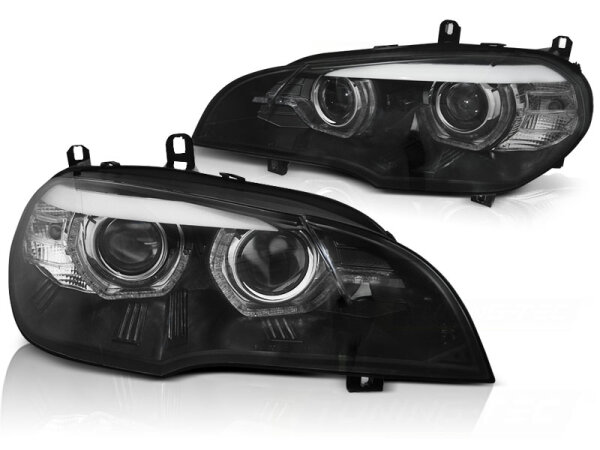Xenon Angey Eyes Scheinwerfer Set für BMW X5 E70 07-10 ohne AFS Schwarz