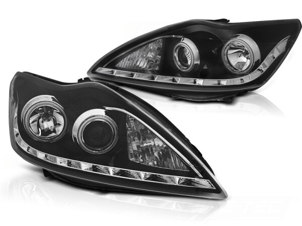 Scheinwerfer Set für FORD FOCUS II 02.08-10 ANGEL EYES CCFL BLACK