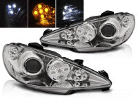 Scheinwerfer Set für PEUGEOT 206 02-ANGEL EYES Chrome
