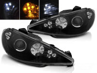 Scheinwerfer Set für PEUGEOT 206 02-ANGEL EYES Schwarz