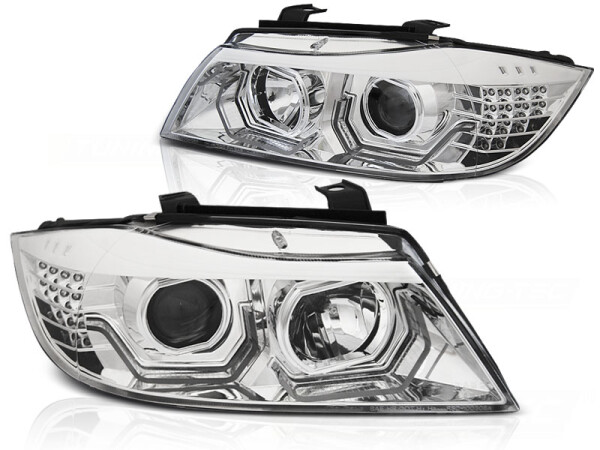 Angel Eyes Scheinwerfer Set für BMW E90/E91 05-08 Chrome