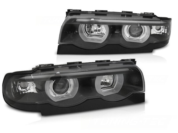 Angel Eyes Scheinwerfer Set für BMW E38 94-01 Schwarz