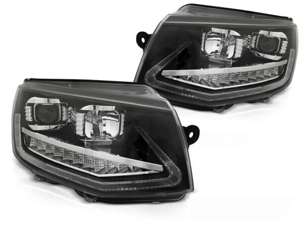 Scheinwerfer Set für VW T6 15-19 Schwarz dynamischer Blinker