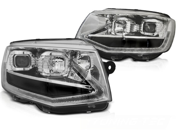 Scheinwerfer Set für VW T6 15-19 Chrome dynamischer Blinker