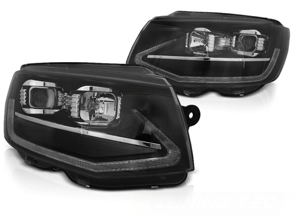 Scheinwerfer Set für VW T6 15-19 Schwarz dynamischer Blinker