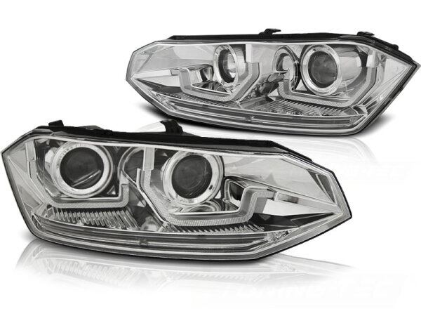 Scheinwerfer Set für VW POLO VI 2G 17-21 Chrome dynamischer Blinker