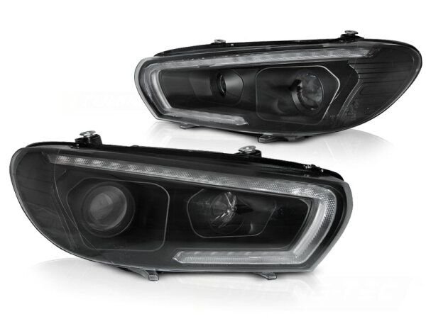 Scheinwerfer Set für VW SCIROCCO 14-17 Schwarz dynamischer Blinker