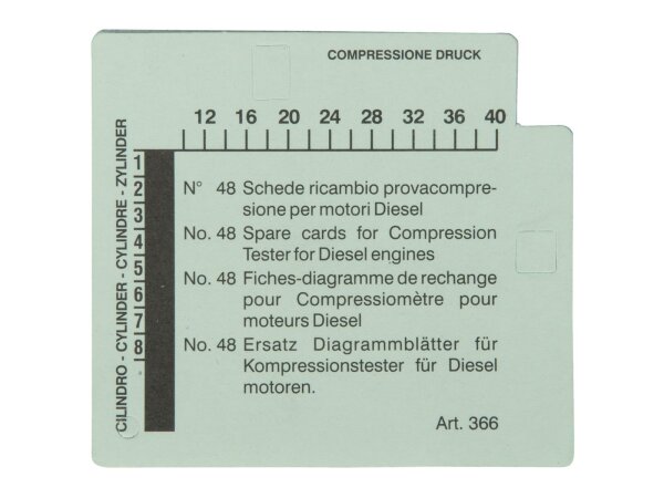 KS TOOLS 150.1657 Kompressions-Druckprüfgerät-Diagrammkarten-Satz für Dieselmotoren (VPE=48)