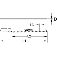 KS TOOLS 129.3104 Stichsägeblatt, CV, 100mm, 4mm,...