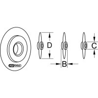 KS TOOLS 101.1002 Ersatzschneidrad f&uuml;r Rohrabschneider, V2A, &Oslash; 18,0 mm