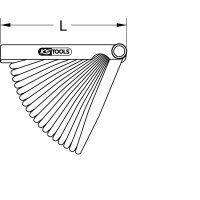 KS TOOLS 300.0600 Fühlerlehre, 20 Blatt, 0,05-1mm