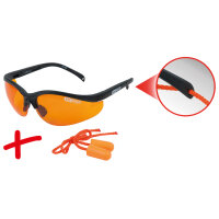 KS TOOLS 310.0161 Schutzbrille-orange, mit Ohrstöpsel