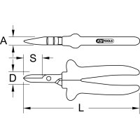 KS TOOLS 117.1206 1000V Elektrikerschere, 180mm