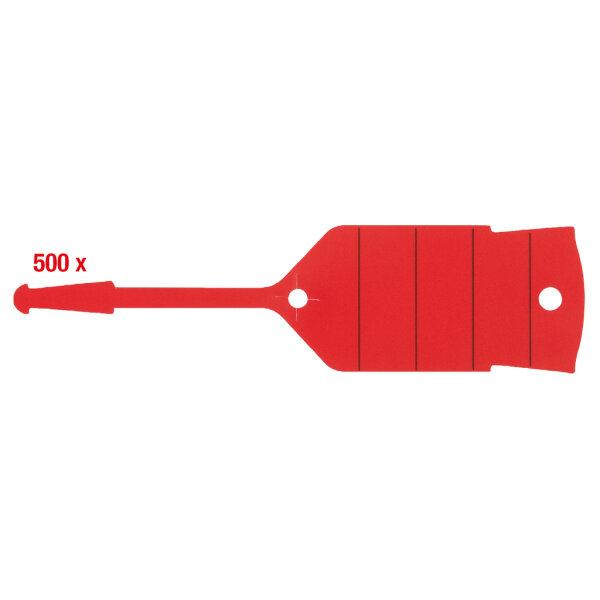 KS TOOLS 500.8019 Schlüsselanhänger mit Schlaufe, rot, 500 Stück