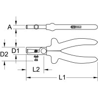 KS TOOLS 117.1271 1000V Abisolierzange, 9,5mm