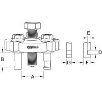 KS TOOLS 150.3130 Universal-Riemenscheiben-Abzieher 3-armig, 90mm