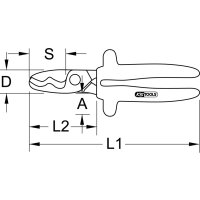 KS TOOLS 117.1270 1000V Zwei-Schneiden-Kabelschere, 200mm