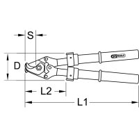 KS TOOLS 117.1233 Kabelschere mit Schutzisolierung,...