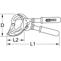 KS TOOLS 117.1102 Ratschenkabelschere mit Schutzisolierung, 310mm