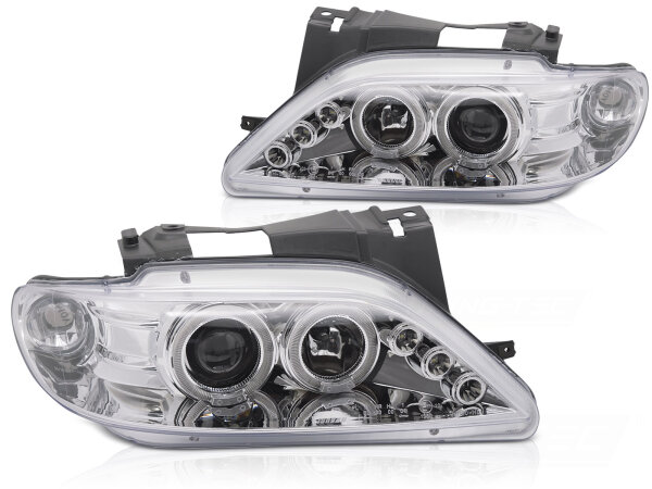 Scheinwerfer Set für CITROEN XSARA 97-00 ANGEL EYES CHROME