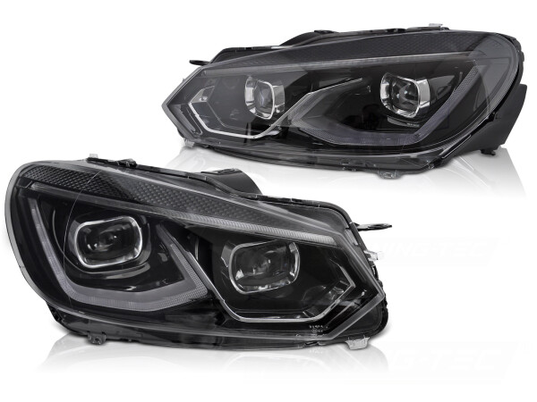 Voll LED Scheinwerfer für VW GOLF 6 08-13 Schwarz