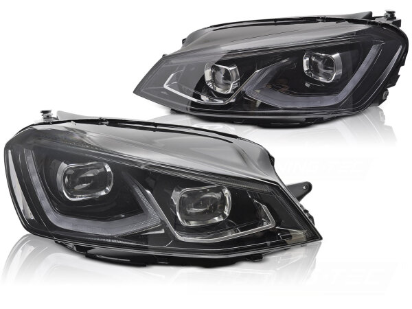 Voll LED Scheinwerfer für VW GOLF 7 14-17 Schwarz