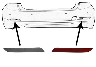 Rückstrahler hinten rechts,Stoßfänger für BMW 3 (F30, F80)